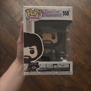 Funko Pop! Bob Ross and Raccoon Vinyl Figure - Black and Brown